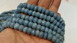 8mm Peruvian blue opal faceted, very good quality ,14" length , beautiful quality beads