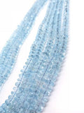 Swiss Blue Topaz Faceted Roundel 5-10MM , 8 inch length - Top Quality, Swiss Blue topaz faceted Beads. Listing of single strand