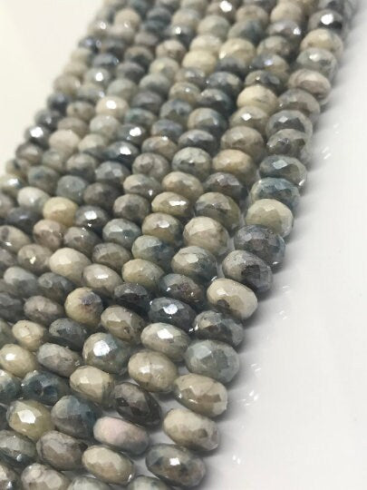 8mm Silverite faceted Roundel Finest AAA Quality, Silverite Faceted beads, length 14