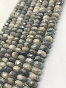 8mm Silverite faceted Roundel Finest AAA Quality, Silverite Faceted beads, length 14"