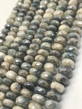 8mm Silverite faceted Roundel Finest AAA Quality, Silverite Faceted beads, length 14"