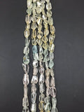 Aquamarine Faceted Nuggets 10x14mm approx, 14 Inch Strands, AAA Quality