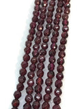 4MM Garnet Purple Faceted Round , Red Garnet round Faceted beads ,AA Quality, Micro cut beads , length 8"