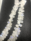 Rainbow Moonstone Faceted Drops, Rainbow Briolettes, 8X12MM ,Faceted Drop shape. gemstone drops, length 8 Inch