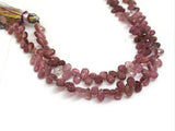 4X6MM Pink Tourmaline Faceted PearBriolettes, Tourmaline Briolettes, 8.5 Inch Strand Pink Color tourmaline , tourmaline layout .