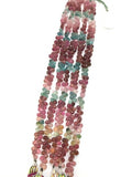 4X5MM Tourmaline Faceted Drop Briolettes, Tourmaline Briolettes, 8 Inch Strand Multi Color tourmaline , tourmaline layout . Small drops