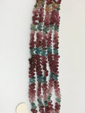 4X5MM Tourmaline Faceted Drop Briolettes, Tourmaline Briolettes, 8 Inch Strand Multi Color tourmaline , tourmaline layout . Small drops