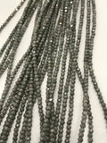 2MM Grey Moonstone Faceted Coating Round, Top Quality faceted, Rainbow faceted 2.0MM very fine cutting beads . Mirco faceted . length 16"