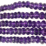 Amethyst 12M faceted Roundel Beads, Good Color in 10" Length , natural Amethyst from Africa , Roundel beads