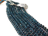 Blue Topaz Faceted Roundel 5-7MM , Top Quality, London Blue topaz Briolette , 118 carat weight per strand,length 15 Inch