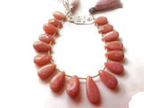 Pink Opal Pear Shape, Length 8 Inches , Pear shape Size 12X19 -- 14X20 MM ,Natural Opal , pink briolette . 25 gm necklace