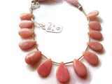 Pink Opal Pear Shape, Length 8 Inches , Pear shape Size 12X19 -- 14X20 MM ,Natural Opal , pink briolette . 25 gm necklace