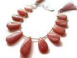 Pink Opal Pear Shape, Length 8 Inches , Pear shape Size 13X22 - 13X29 MM ,Natural Opal , pink briolettes