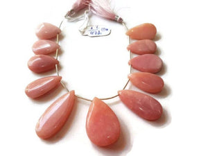 Pink Opal Pear Beads-  Length 8 Inches , Pear shape Size 18X24 - 34X22 MM ,Natural Opal , pink briolettes