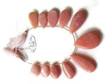 Pink Opal Pear Beads- Length 8 Inches , Pear shape Size 18X24 - 34X22 MM ,Natural Opal , pink briolettes