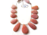 Pink Opal Pear Beads- Length 8 Inches , Pear shape Size 18X24 - 34X22 MM ,Natural Opal , pink briolettes
