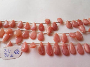 Pink Opal  Pear Shape, Length 8 Inches , Pear shape Size 8X13 MM ,Natural Opal , pink briolettes