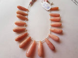 Pink Opal Long Drop Shape, Length 8 Inches , Drop shape Size 6X24- 11X35 MM ,Natural Opal , pink briolettes