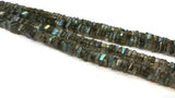 16'' Strand, Labradorite Heishi Cube, Labradorite Flat Square ,Labradorite Smooth Slice, 4mm, Good Quality with blue shining