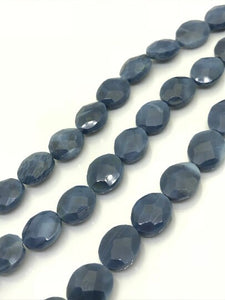 10X12MM Blue Opal Faceted Oval Beads , Faceted beads in Top Quality. Length 10" weight approx 19 gm