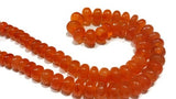 Carnelian 8-9MM smooth Rondelle shape, Carelian Rondelle , AAA quality roundel shape , length in 16"