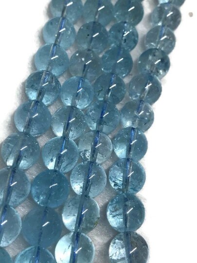 Blue Topaz 10MM Round Beads- Top Quality, Length 20 cm, HALF STRAND - 100% Natural Blue Topaz Beads- Blue Topaz Beads