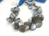 11 MM Blue Opal with Matrix Faceted Briolettes-  Opal Briolettes ,natural blue opal beads. layout shape