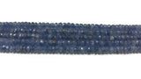 HALF STRAND 100% Natural Blue Sapphire Faceted Roundel 3.5 - 4mm length 8 Inch