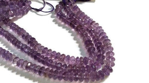 11MM Amethyst Faceted Roundel Beads , Length 15" Big size Beads