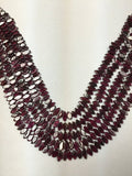 5 Strands, Garnet Rice( Centre Drill) 4x9mm, 16 Inch Strand, Garnet Beads