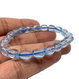 Blue Topaz Bracelet -100% Natural Blue Topaz Bracelet- Stretch Cord - Topaz Nugget 7x9 mm Size beads Code 07 Top Quality 7 Inch length