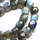 6MM LABRADORITE FACETED BOX Shape Blue fire box shape , Length 10" Good Quality gemstone briolette
