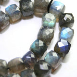 6MM LABRADORITE FACETED BOX Shape Blue fire box shape , Length 8" Good Quality gemstone briolette