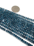 London Blue Topaz 6-7MM Faceted Roundel,  London Blue topaz Rondelles , Length 10 Inches - - Blue topaz Beads