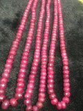 Ruby faceted Roundel 6-9MM . Red Corundum faceted beads. gemstone beads. length 15"