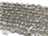 FRESH WATER Pearl Baroque Shape , White pearl Nugget shape . Length 16" , Size 16X27MM, Natural Pearl Necklace