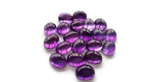 10x14mm Amethyst Oval Cabs , Pack of 5 Pcs- Amethyst Cabs