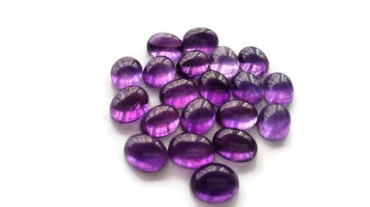 7X9mm Amethyst Oval Cabs , Pack of 6 Pcs- Amethyst Cabs African Amethyst loose cabs