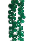 Green Onyx Faceted Pear Pear  Briolettes, Size 6x8mm . Onyx faceted shape