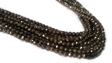 4MM China Cut Natural Pyrite Faceted Round , Natural Super Fine Cutting small size beads , length in 40Cm