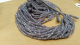 5 strands Pack , Grey Moonstone faceted Roundel 3.5mm , Length 13.5'' Machine cut Faceted