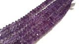 7MM Amethyst  faceted Roundel Beads, Good Color in 15" Length , natural Amethyst from Africa , Roundel beads Quality AA