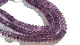 7MM Amethyst  faceted Roundel Beads, Good Color in 15" Length , natural Amethyst from Africa , Roundel beads Quality AA