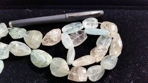 Multy Aquamarine Big Chunky Faceted Nugget 20x24 MM , Length Approx 16"