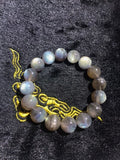 10MM Labradorite Round Bracelet , Top Quality perfect round shape . Yellow and Blue Fire AAA Grade