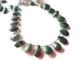 Green Moonstone Coated faceted Pear Shape - Length 8 Inches , shape Size 10X15 MM , Moonstone coating , AAA Quality gemstone