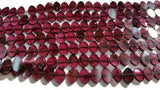 Garnet Flat fancy Shape,size  5X7mm Length of strand 15" . Red garnet Fancy Shape