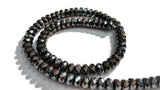 6MM Hematite Faceted Roundel, AAA Quality ,Natural hematite beads , length 16 Inch