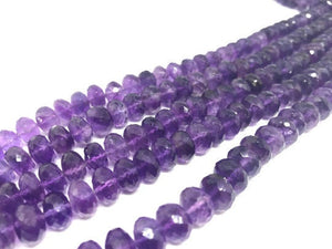 10MM Amethyst faceted Roundel Beads, Deep Purple Color , Length 5" Natural Amethyst Top Quality faceted Roundel Beads