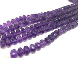 10MM Amethyst faceted Roundel Beads, Deep Purple Color , Length 5" Natural Amethyst Top Quality faceted Roundel Beads